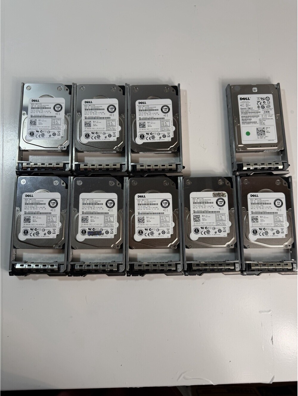 Dell SAS 146GB / 73GB 15K Server HDDs (Lot of 9) for parts